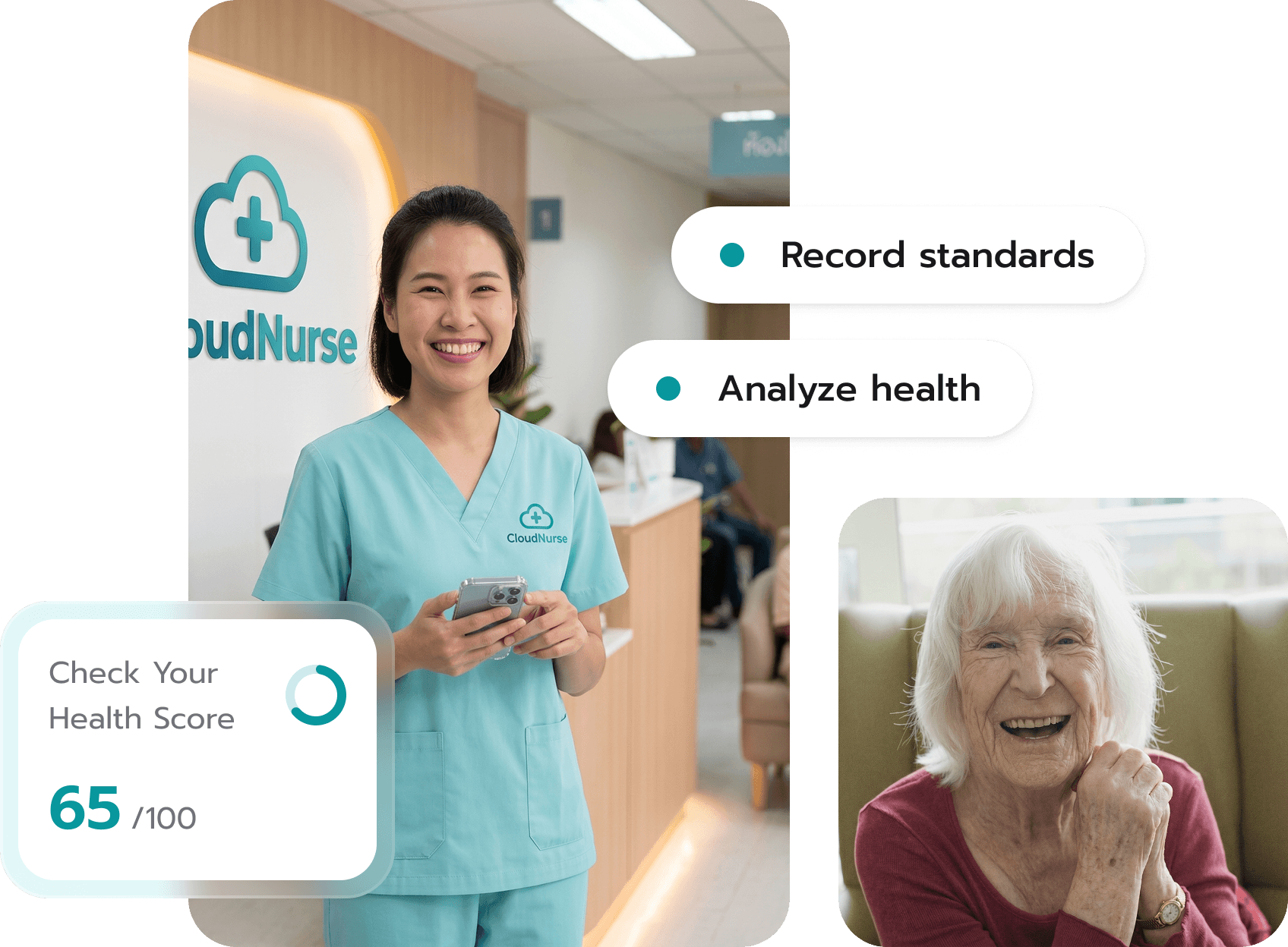 พยาบาล CloudNurse — วิเคราะห์สุขภาพ บันทึกมาตรฐาน และตรวจสอบคะแนนสุขภาพ